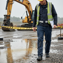 Professional Waterproof Pant with Reflective Elements and Elastic Waistband, 100% Polyester, PU Coated for Enhanced Durability