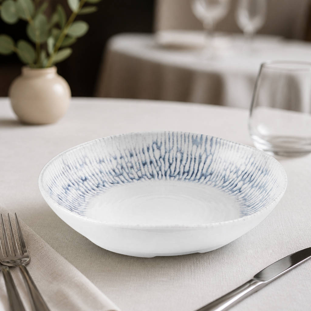Commercial Deep Bowls Indigo 215mm 0.8 Ltr Ceramic 6 Pack