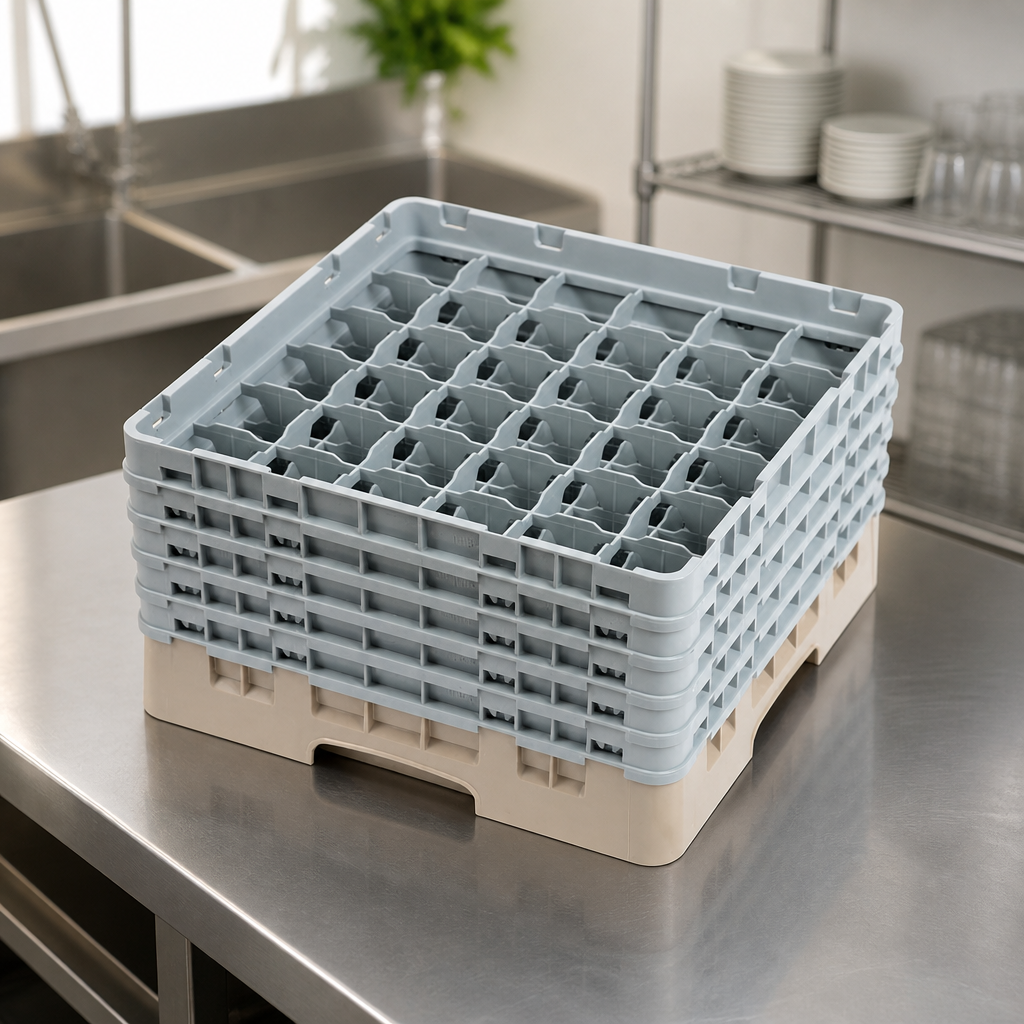 Commercial Glass Rack 36 Compartments Max Height 257mm