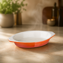 Commercial Oval Cast Iron Gratin Dish 650ml Orange