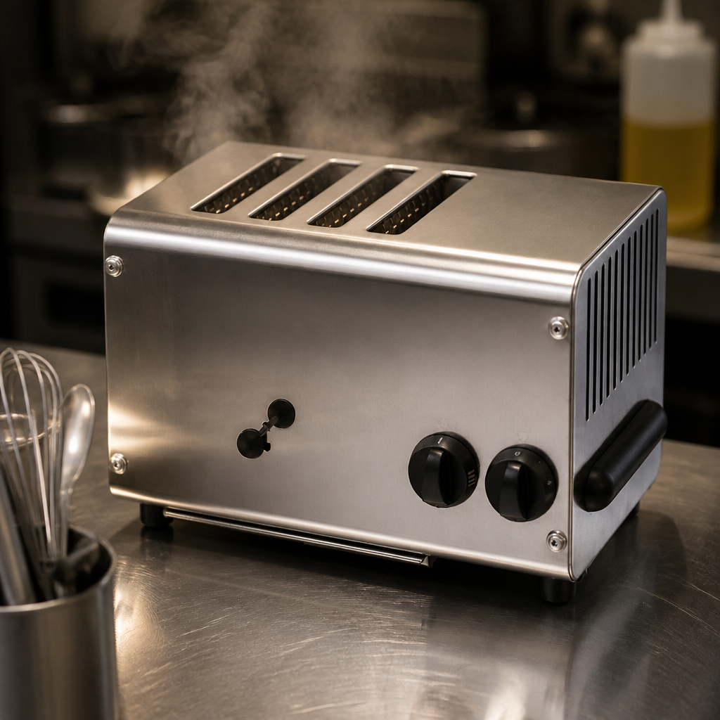 Commercial 4 Slice Toaster Stainless Steel 2.3kW Capacity