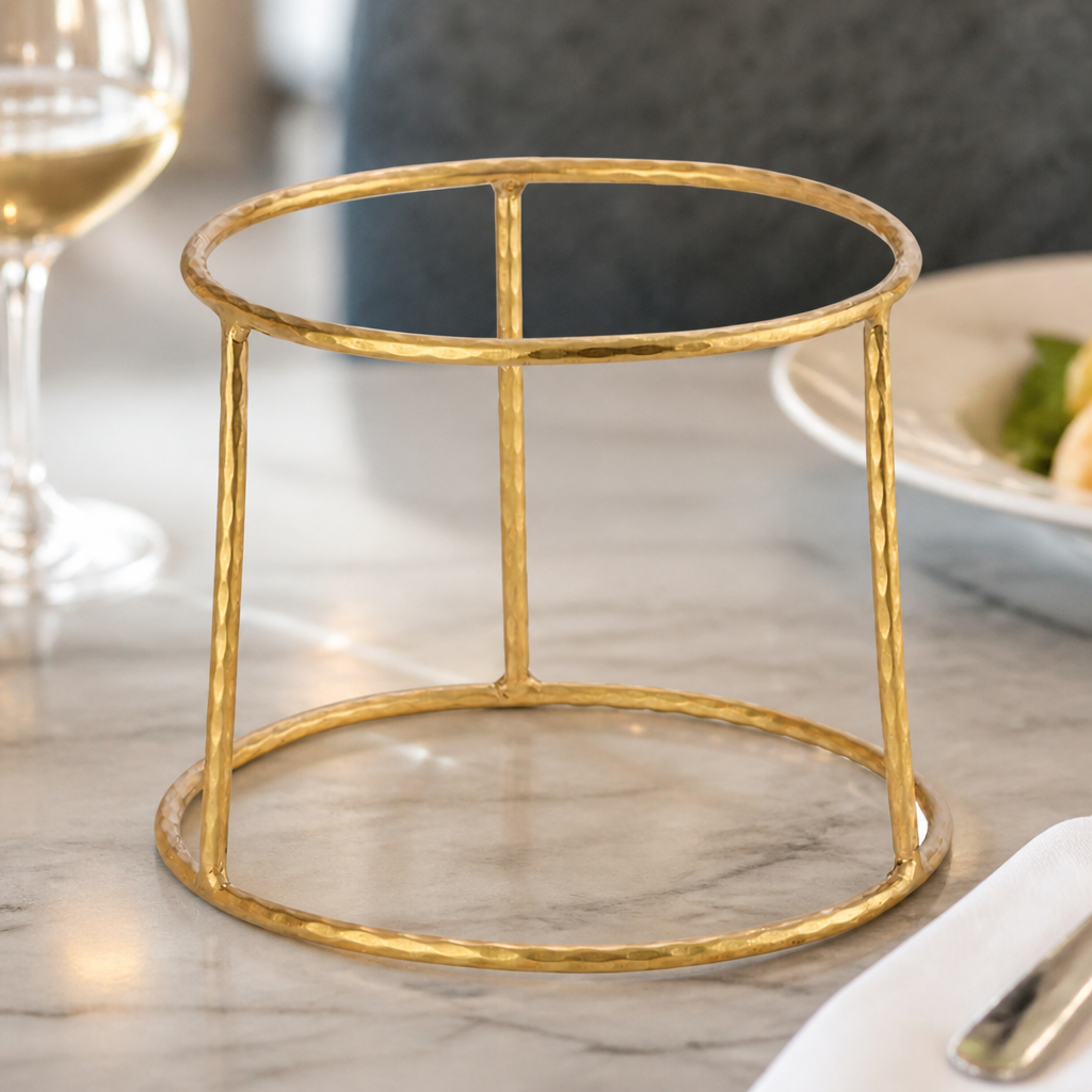 Large Vintage Gold Seafood Tower Stand for Mussel Pots