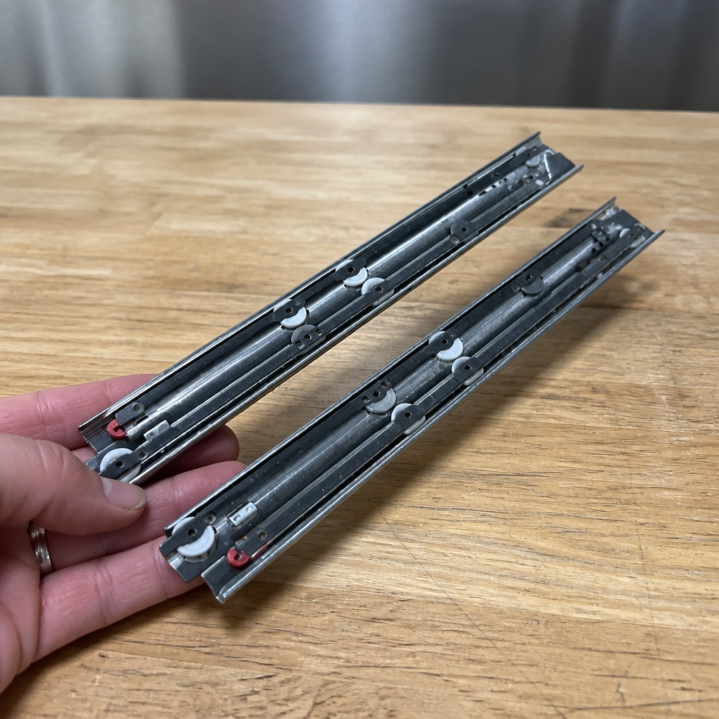 Stainless steel counter fridge replacement guide set 61mm high