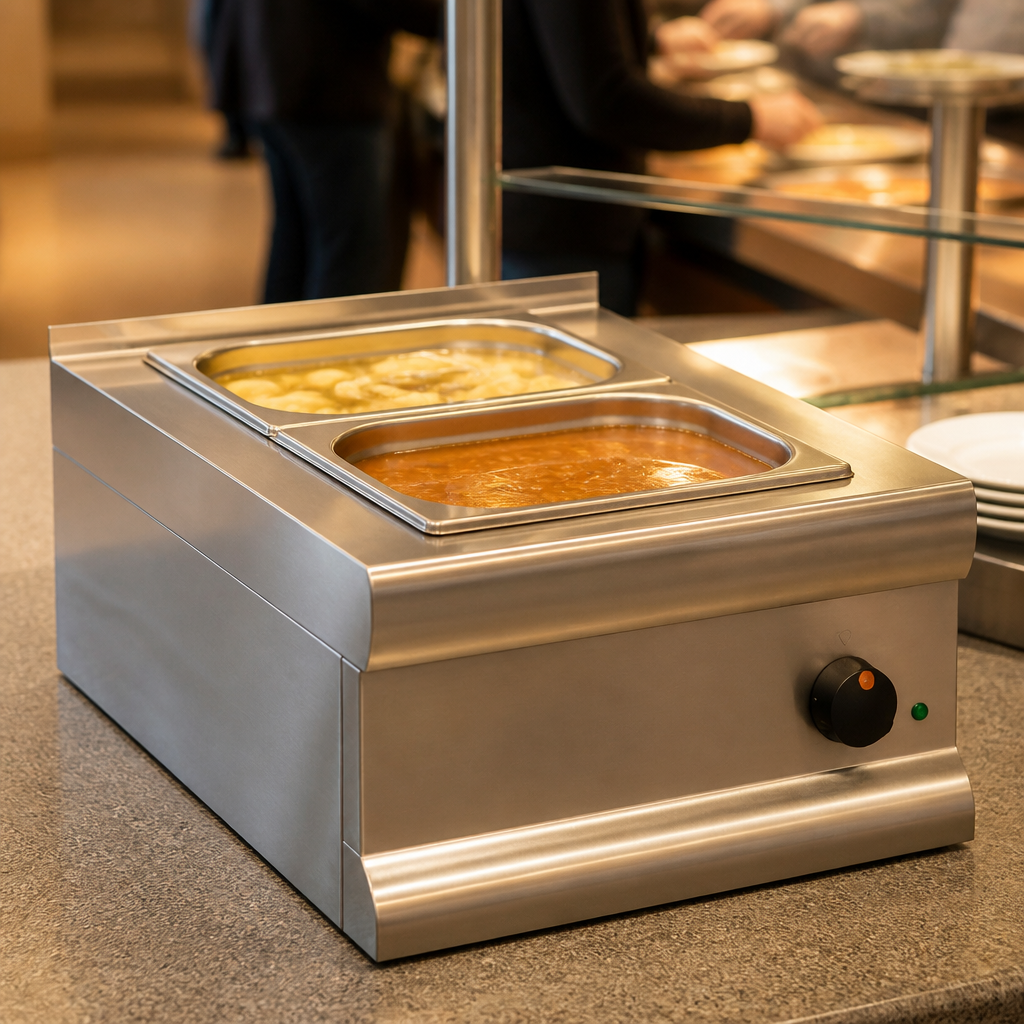 Commercial Bain Marie with Two Half Gastronorm Trays 600mm