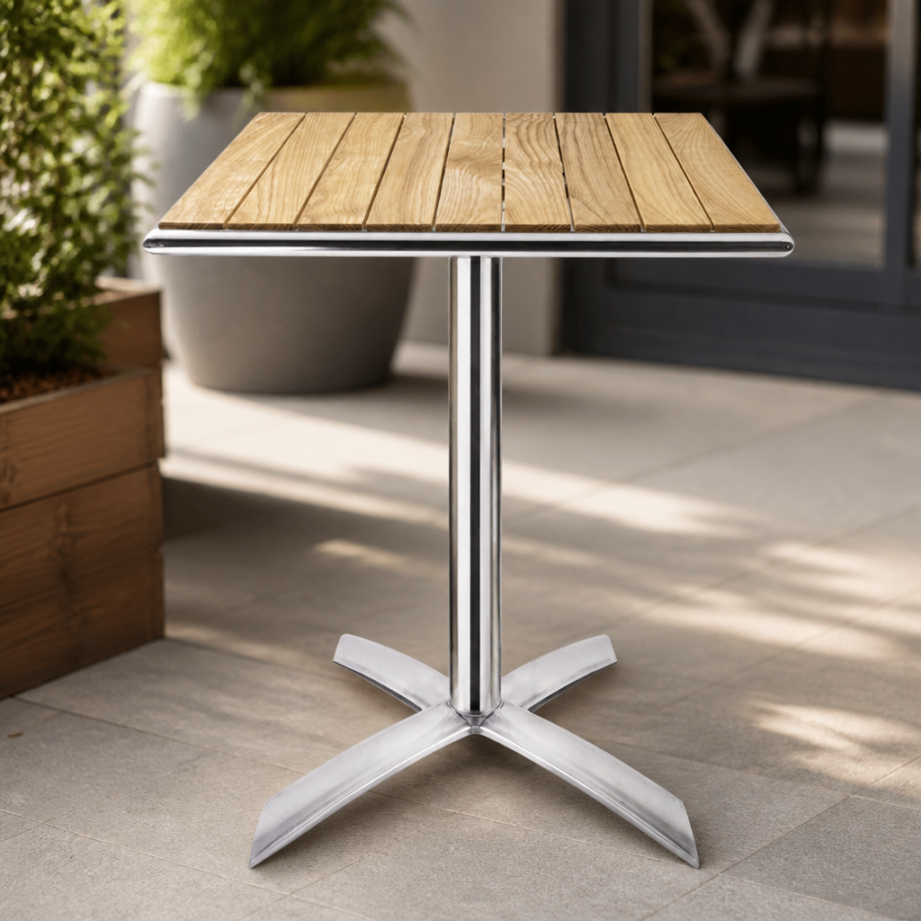 Commercial Outdoor Flip Top Square Bistro Table 600mm
