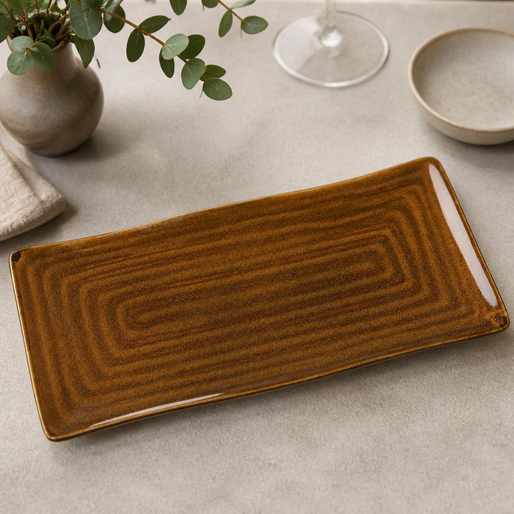 Commercial Stoneware Platter 260mm for Sharing Dishes