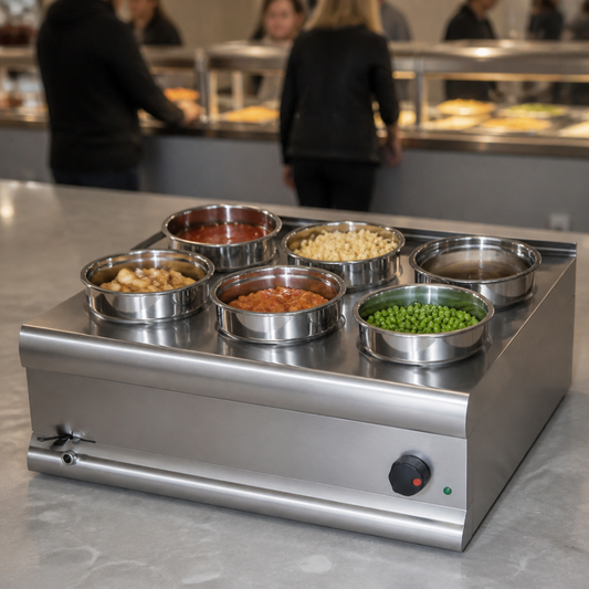 Commercial Bain Marie 7 Pot 2kW Countertop Food Warmer