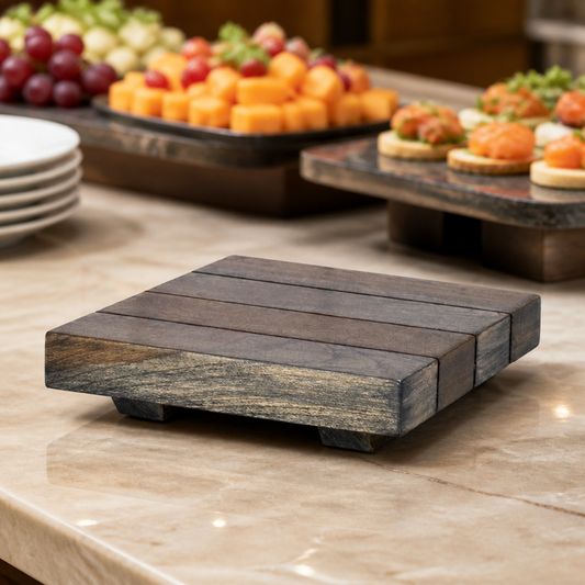 Commercial Display System Square Shelf Tile Ash Grey 152mm