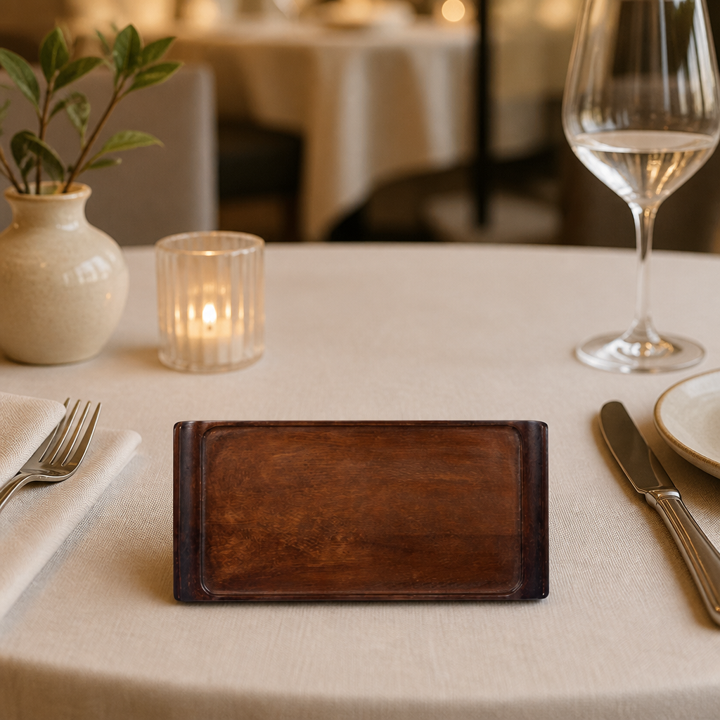 Commercial Wooden Rectangular Trays 145x300mm 6 Pack