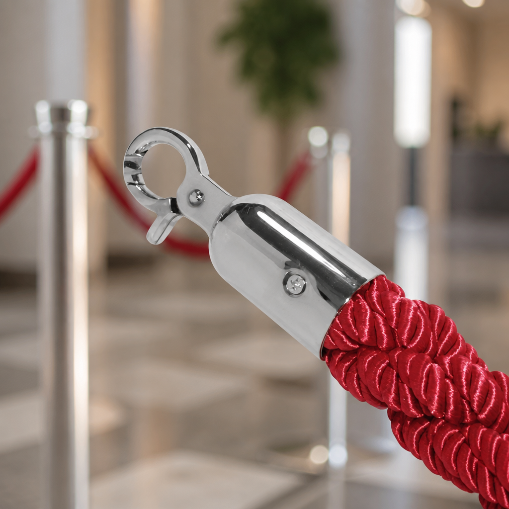 Commercial Red Twist Barrier Rope 1.5m for Queuing Areas