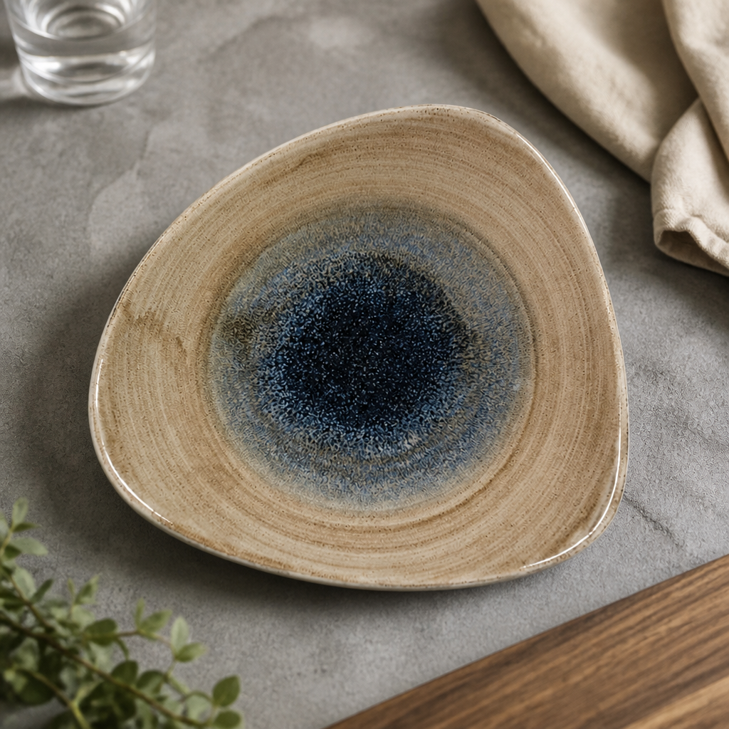 Commercial Triangular Bowls 21oz 235mm Aqueous 12 Pack