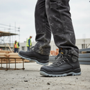 Premium Heavy Duty Leather Hiker Boot with Mesh Uppers and Steel Midsole for Enhanced Comfort and Safety in Sizes 6 to 12