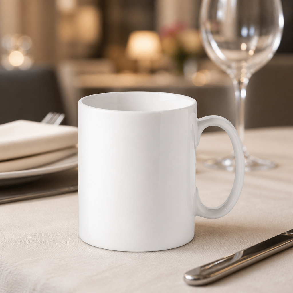 Commercial porcelain mugs 340ml in a 48 pack