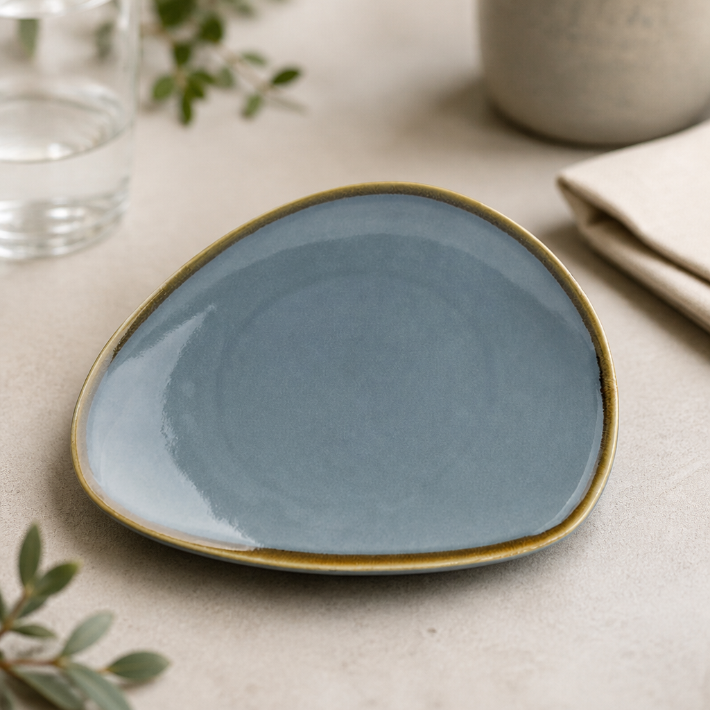 Commercial Triangular Side Plates Ocean 230mm - 6 Pack