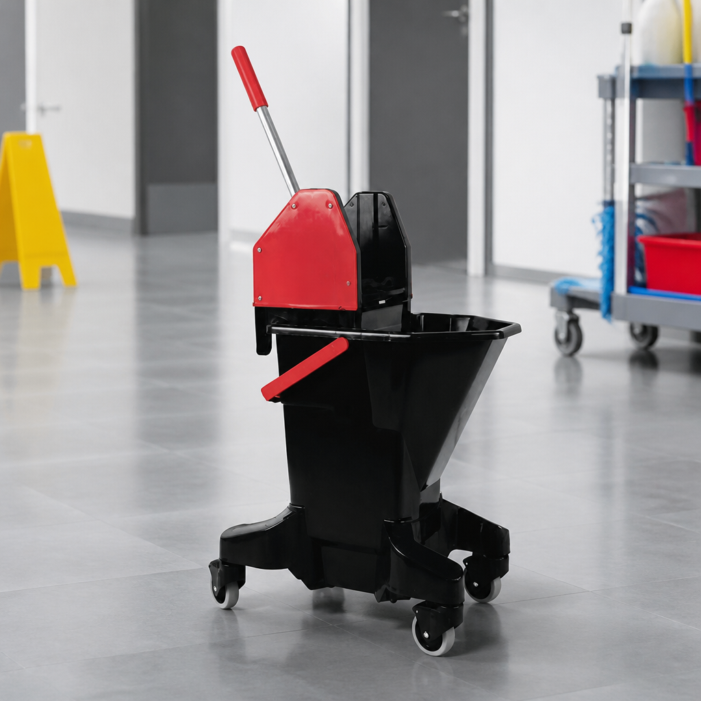 Commercial Mop Bucket and Wringer 16L Recycled Plastic Red