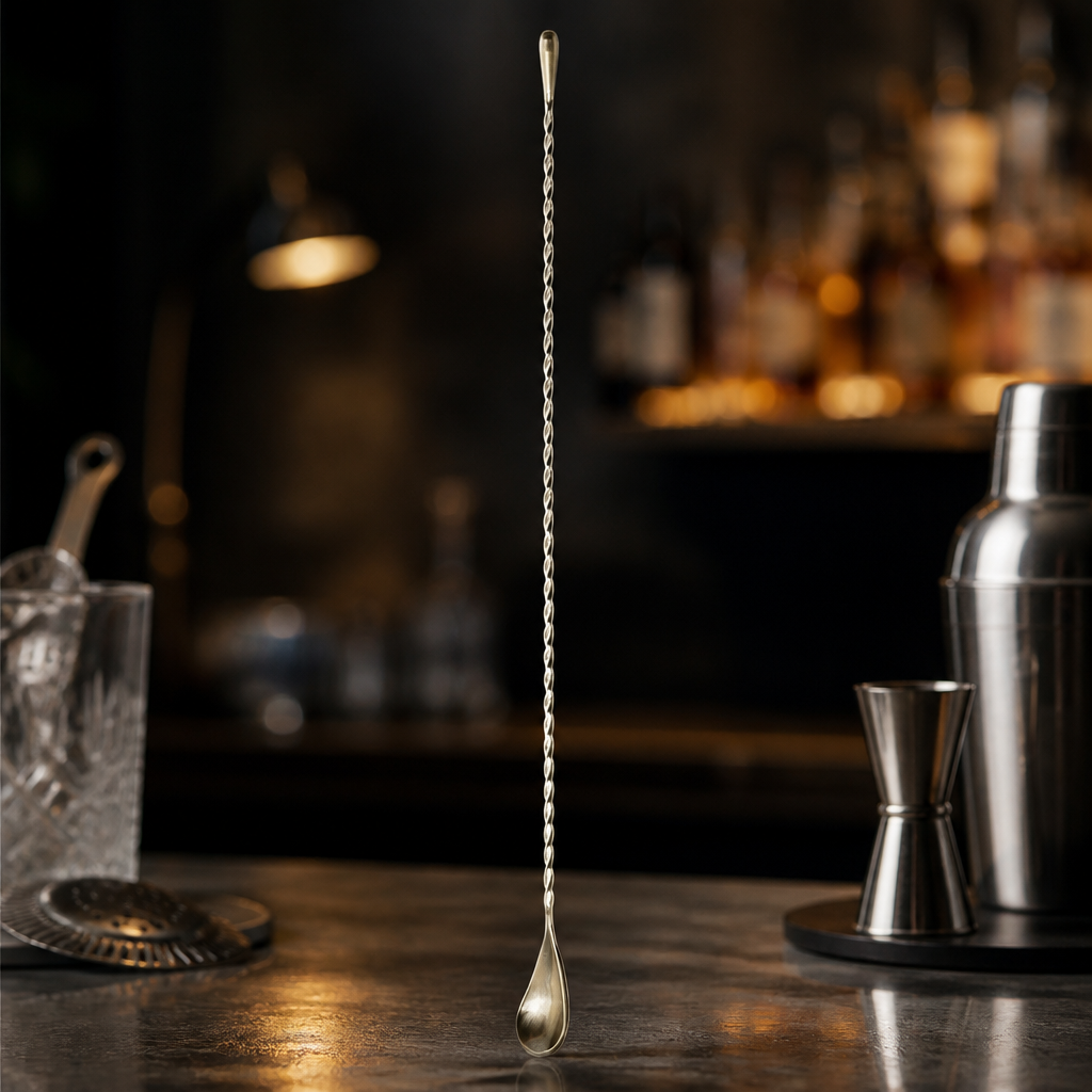 Commercial Antique Brass Cocktail Spoon 450mm Mixing Utensil
