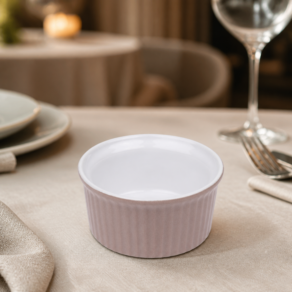 Commercial pastel grey souffle dishes 70ml 12 pack