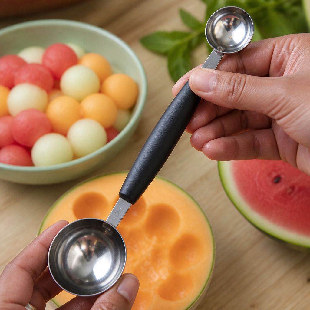 Double Melon Baller Set 30mm and 40mm for fruit preparation