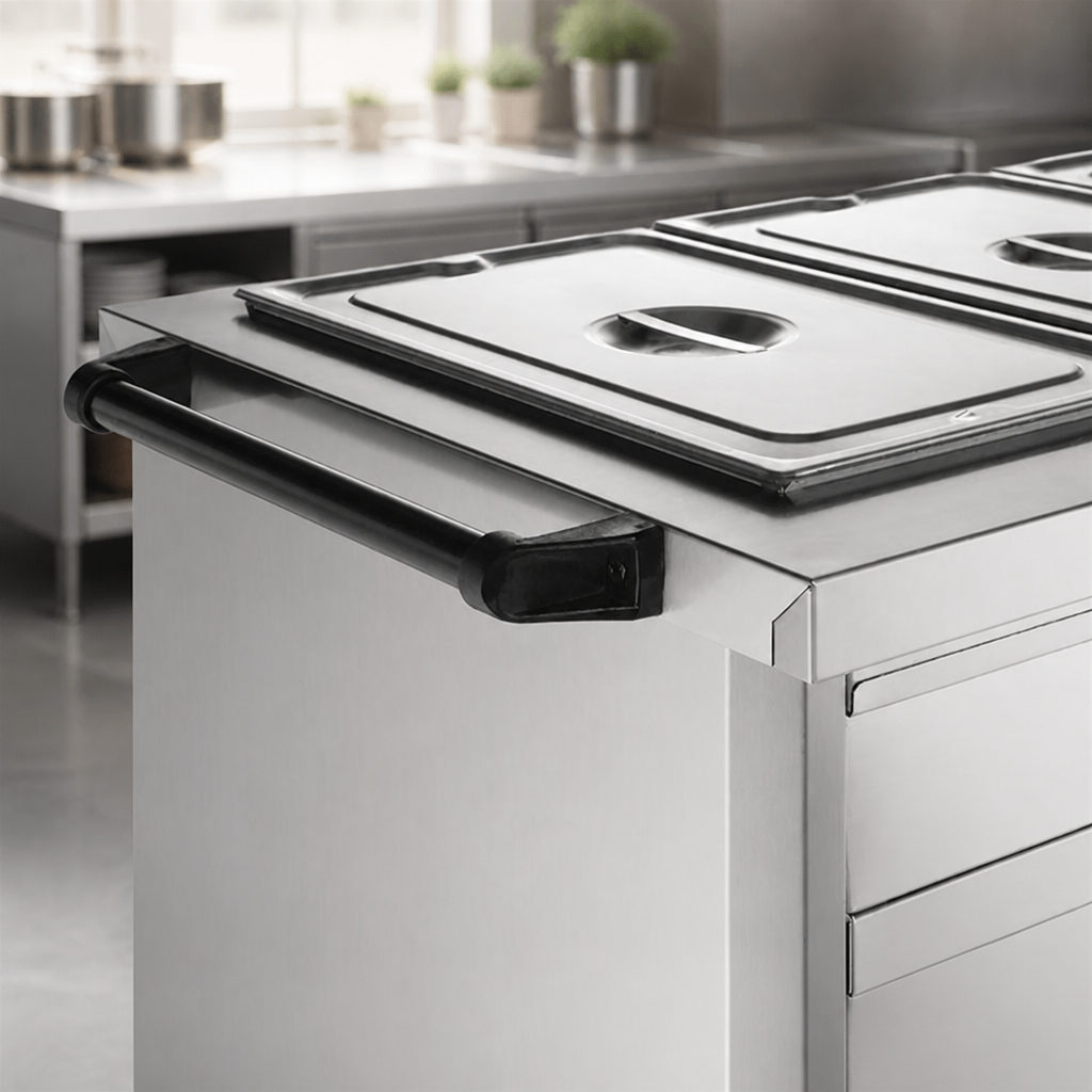Commercial Hot Cupboard Additional Push Bar 670mm Stainless Steel