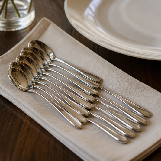 Set of 12 commercial demitasse spoons for coffee service
