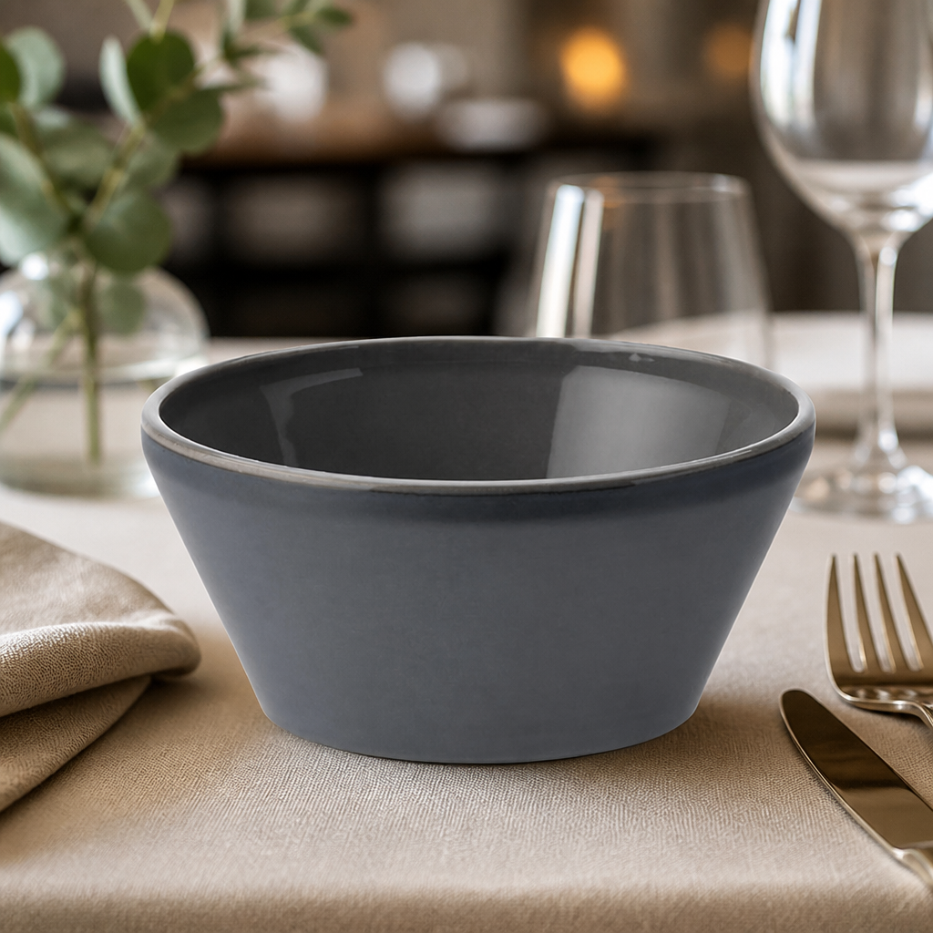 Set of 6 Commercial Slate Bowls 150mm Stoneware Dining Crockery