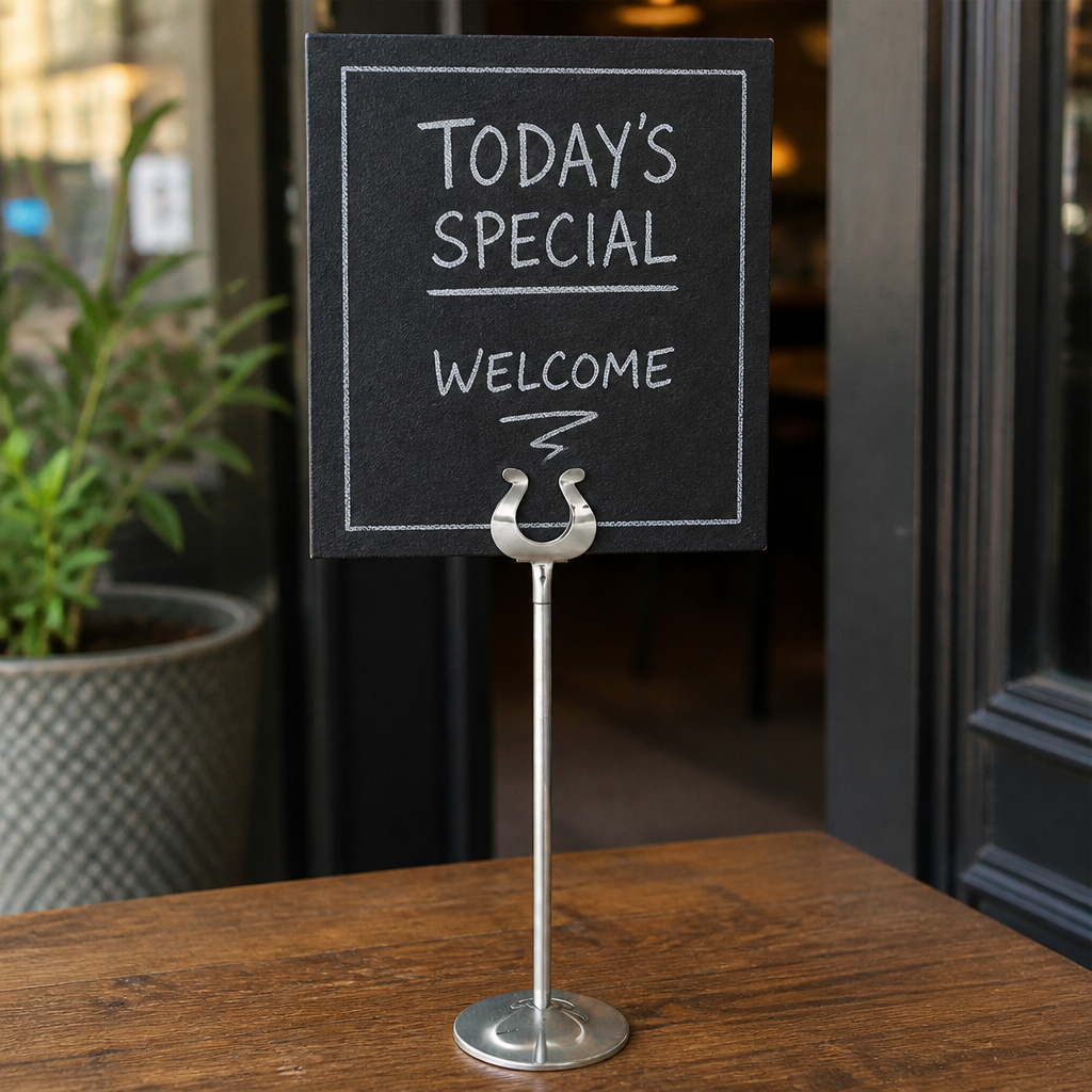 Stainless Steel Table Number Stand 305mm for restaurants