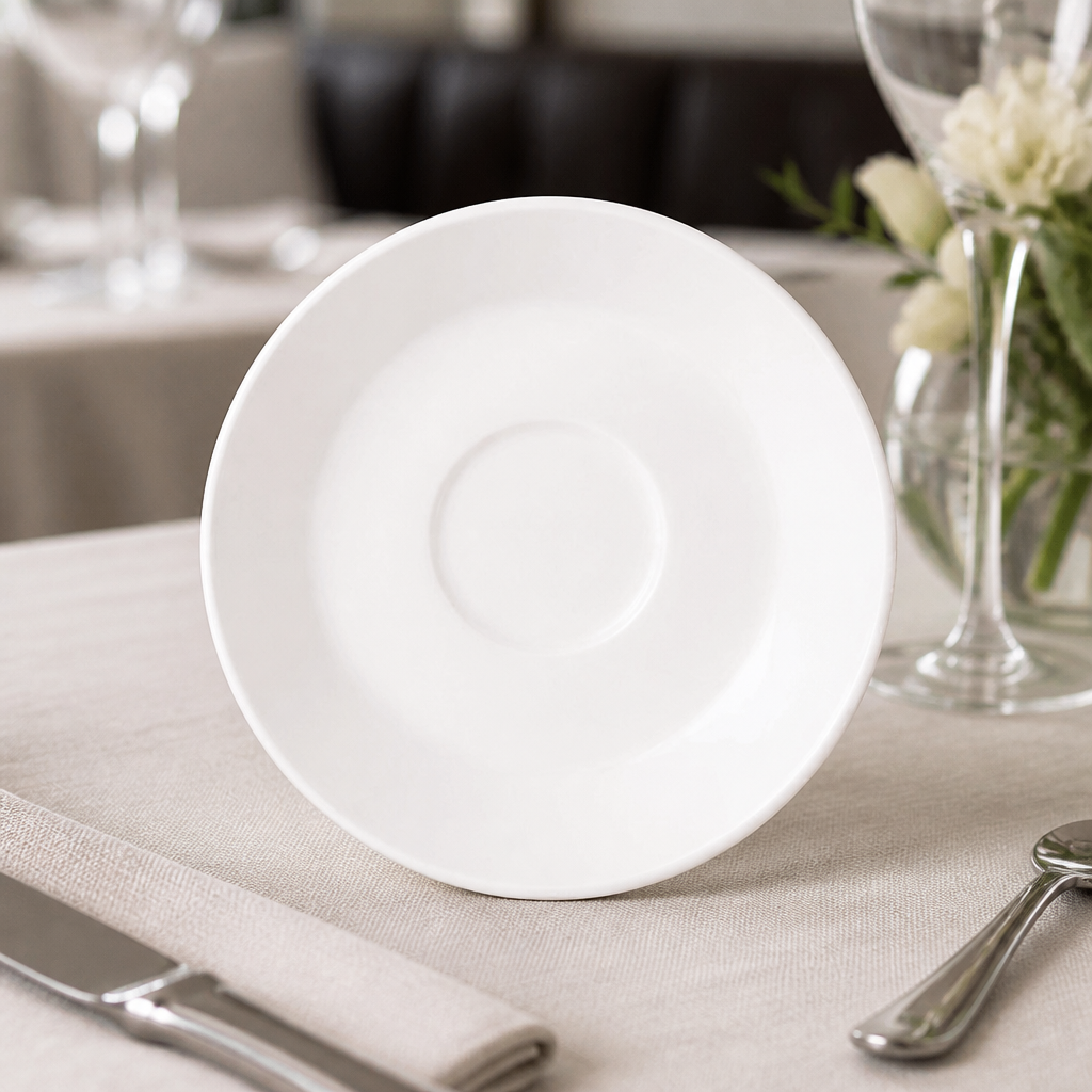 Commercial Slimline Saucers 150mm - 36 Pack Durable Ceramic