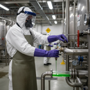 Premium PVC Chemical Gloves with Brushed Cotton Liner, 35cm Length, High Chemical Resistance and Flexibility