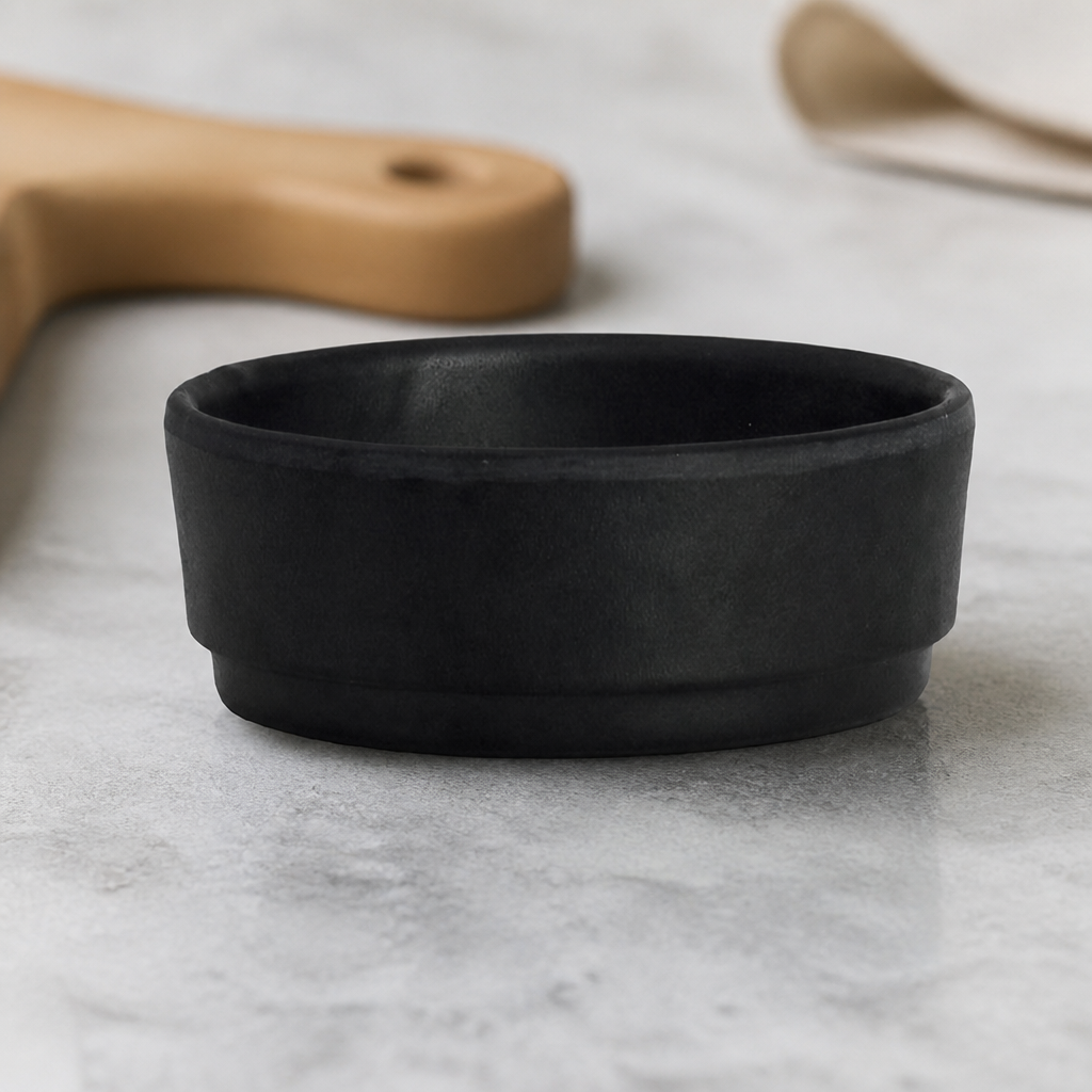 Commercial Black Melamine Round Ramekins 73mm - 24 Pack