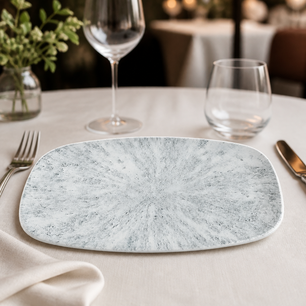Commercial Oblong Plates in Pearl Grey 298x152mm 12 Pack