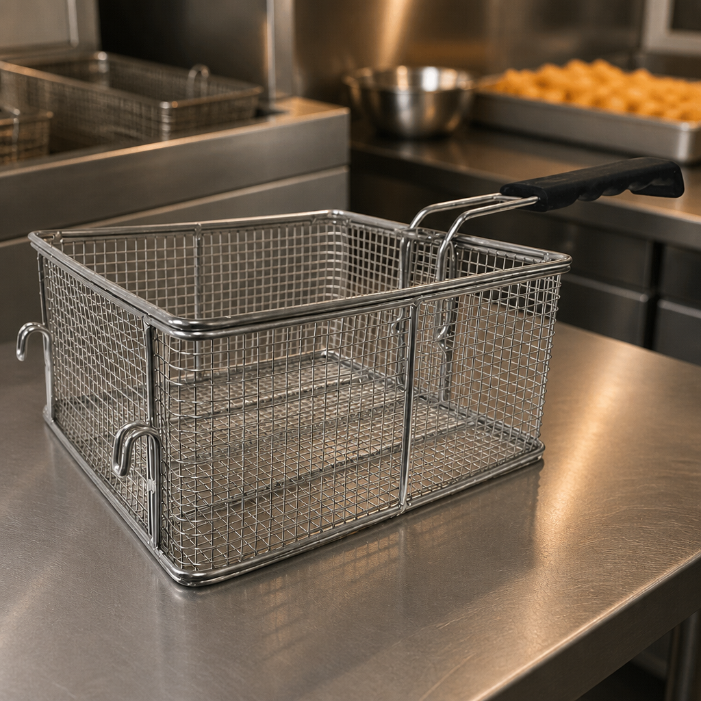 Commercial Fryer Basket with Handle 102mm x 220mm x 200mm