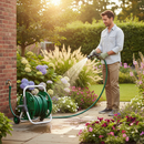 Professional 1/2" Garden Hose Thru Feed Reel for Up to 50M Hose - Durable and Efficient Watering Solution