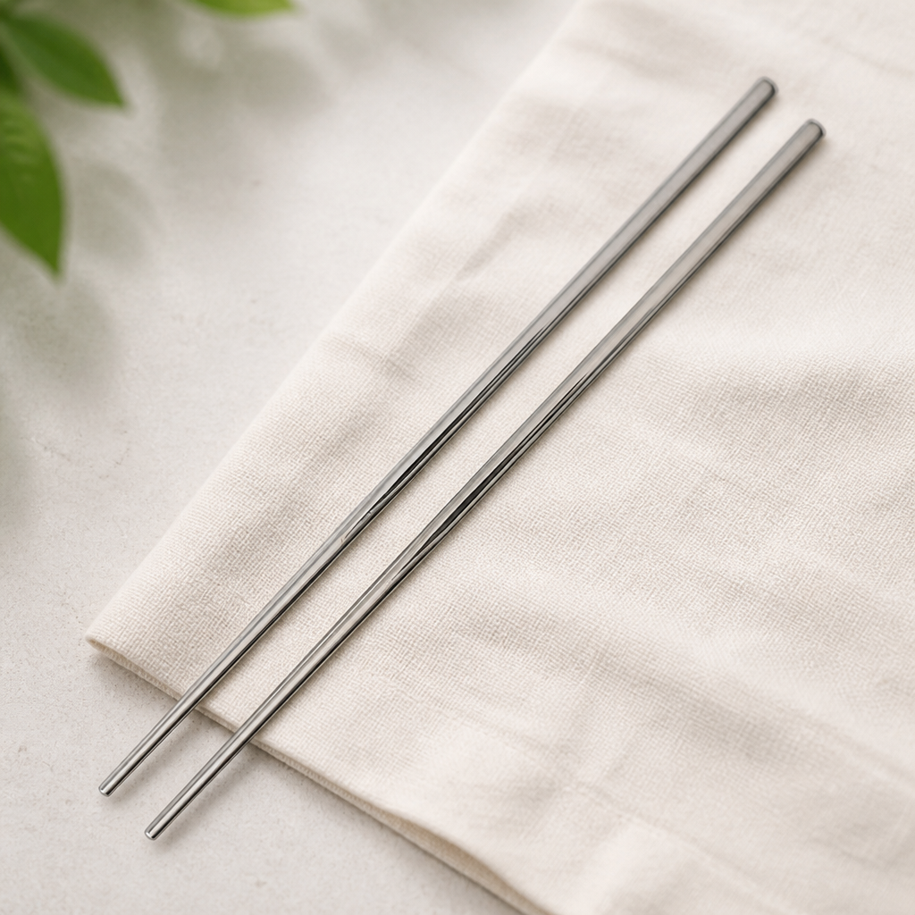 Silver stainless steel chopsticks 230mm - pack of 12