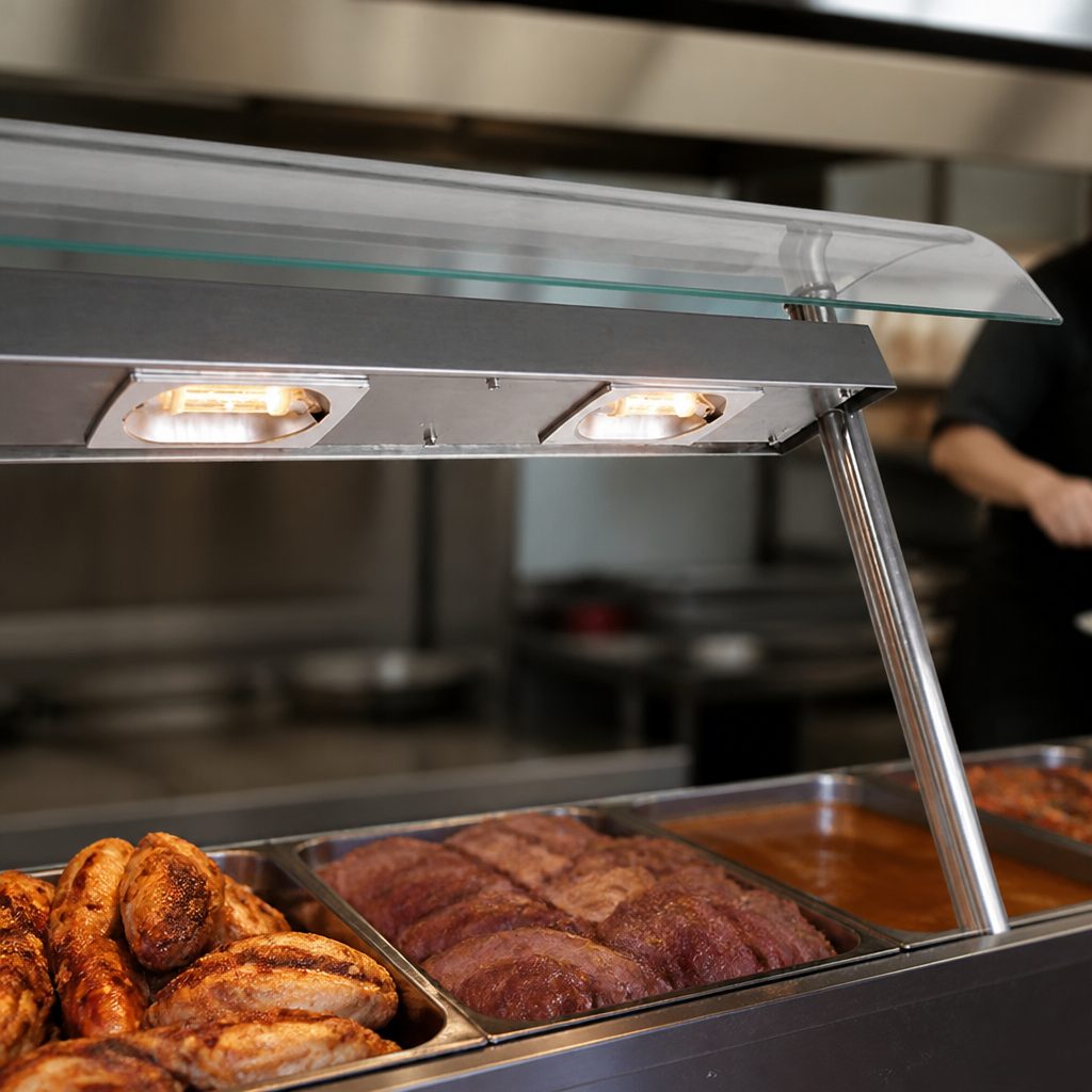 Commercial Heated Gantry 1450mm Stainless Steel Hot Cupboard