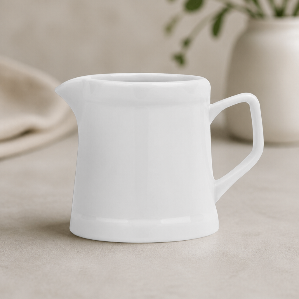 200ml Commercial Milk Jugs - Vitrified Porcelain 6 Pack
