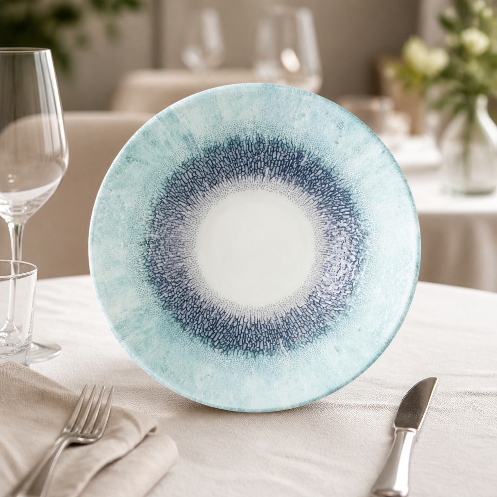 Commercial Deep Coupe Bowls 220mm Blue Super Vitrified Ceramic