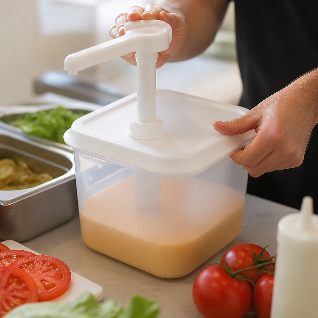 Commercial Sauce Dispenser with Pump 2.6L Squeeze Bottle