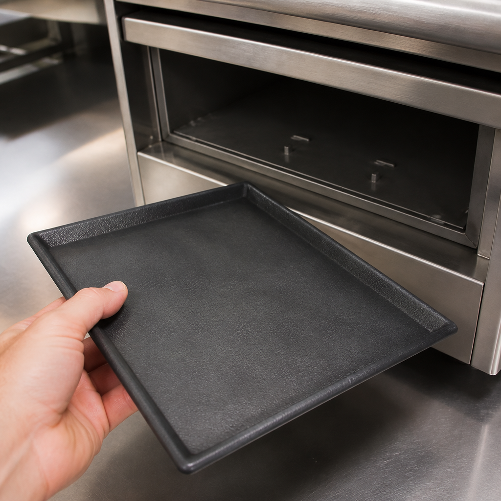 Commercial Low Profile Panini Press Tray for food debris