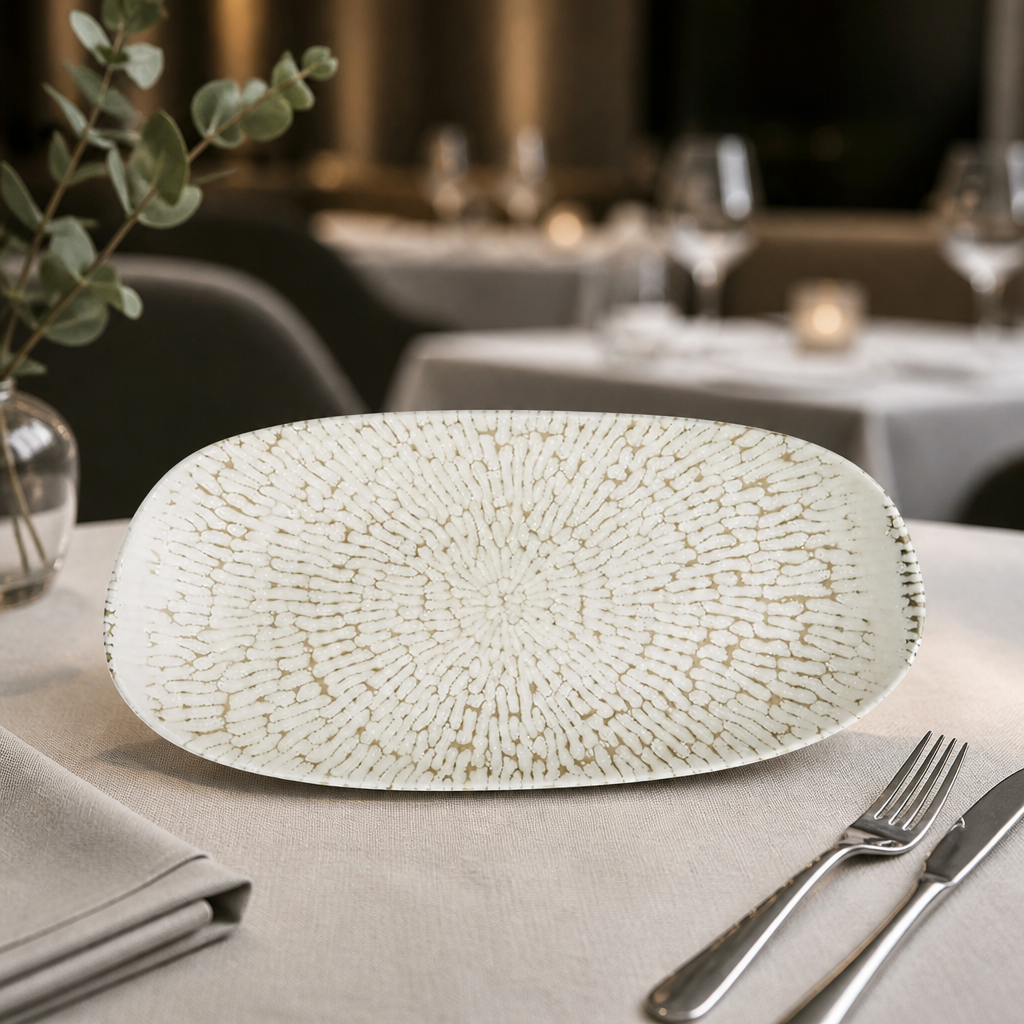 Commercial Oblong Plates 300x150mm in Taupe 12 Pack