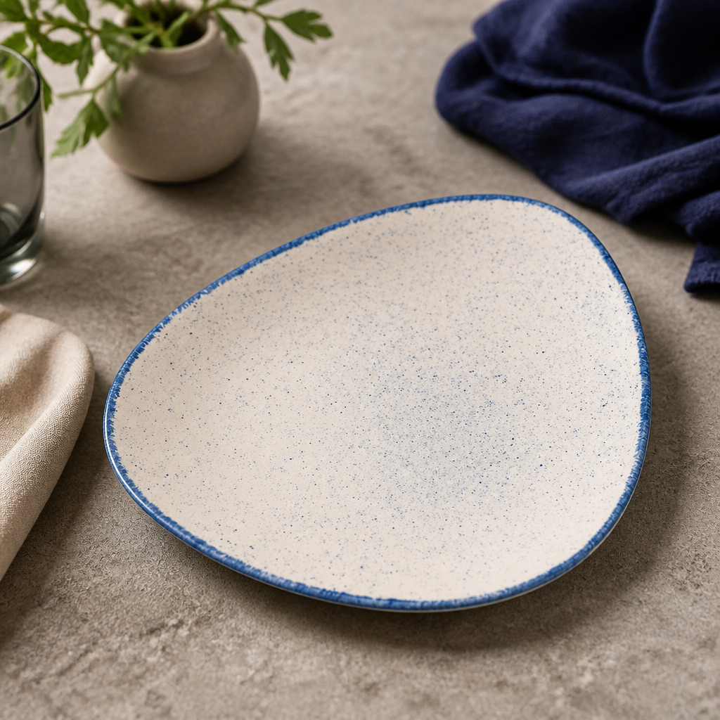 Commercial Triangular Plates 265mm Indigo Blue 12 Pack