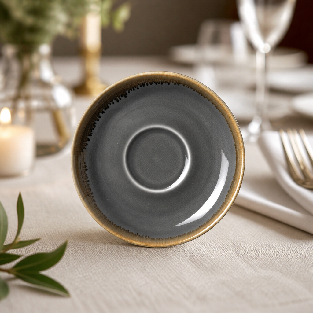 Commercial Saucers 160mm Smoke 6 Pack for Coffee Service