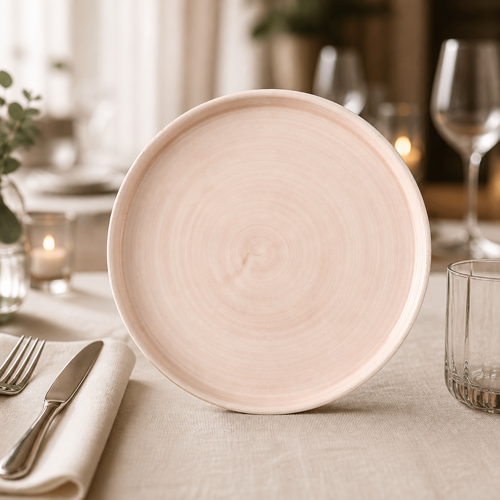 Commercial Walled Plates 255mm - 6 Pack in Coral