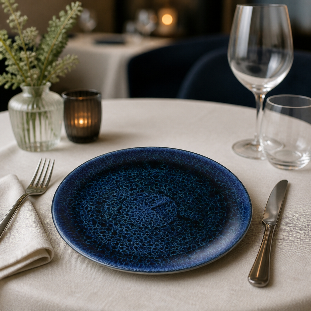 Commercial Plume Ultramarine Coupe Plates 8.67" 12 Pack