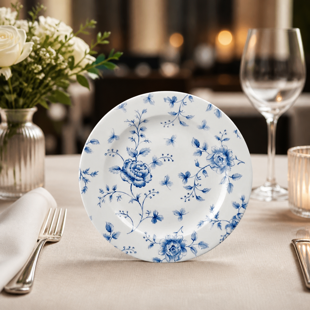Commercial Vintage Prints Tea Plates in Prague Rose 210mm 6 Pack