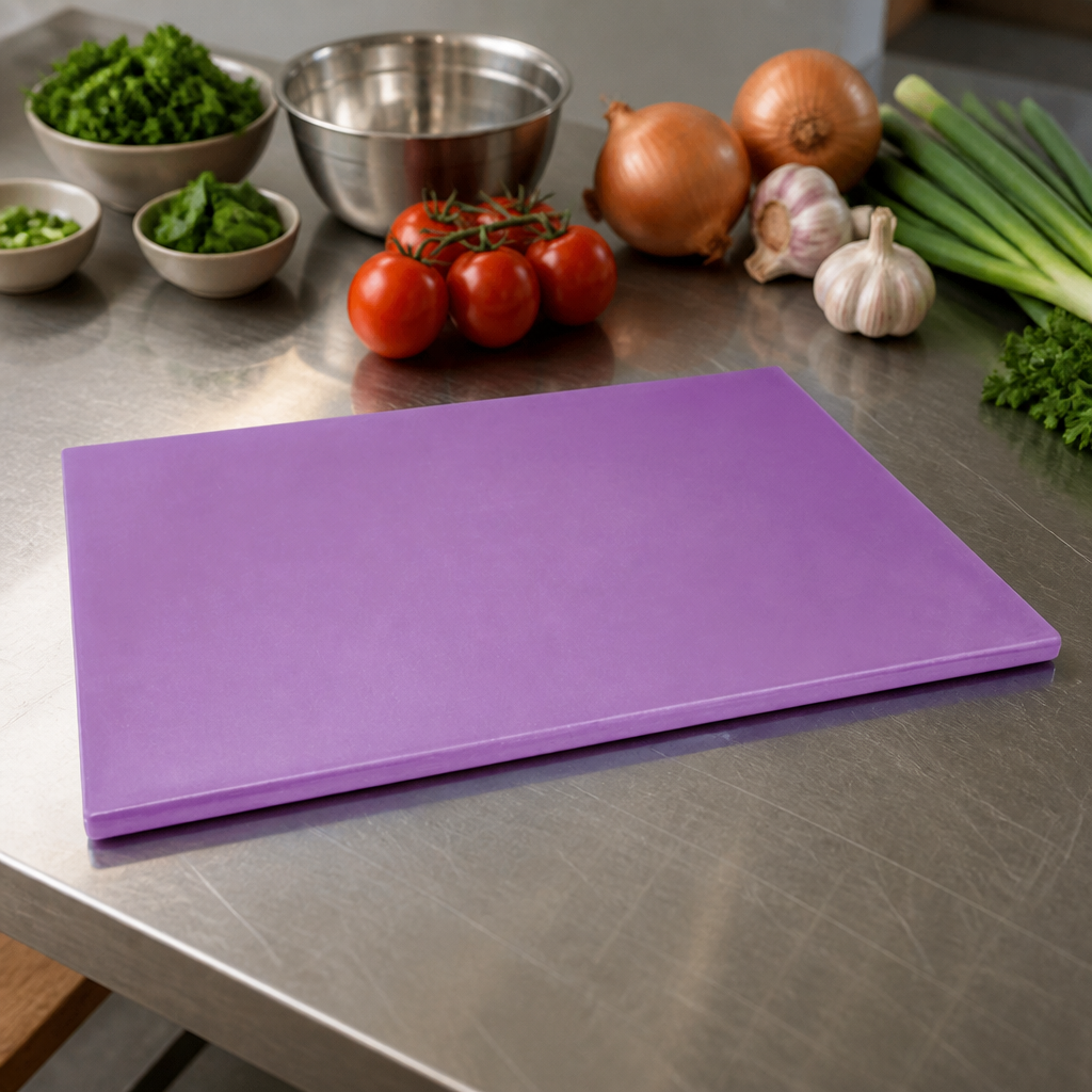 Commercial purple chopping board 600x450mm allergen tool