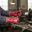 Premium Single Dip PVC Fully Coated Gloves for General Handling and Maintenance - Comfortable and Durable Red Work Gloves