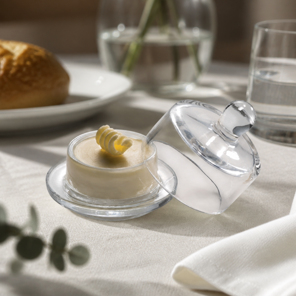 Commercial Glass Butter Dish with Cloche Lid 20ml Capacity