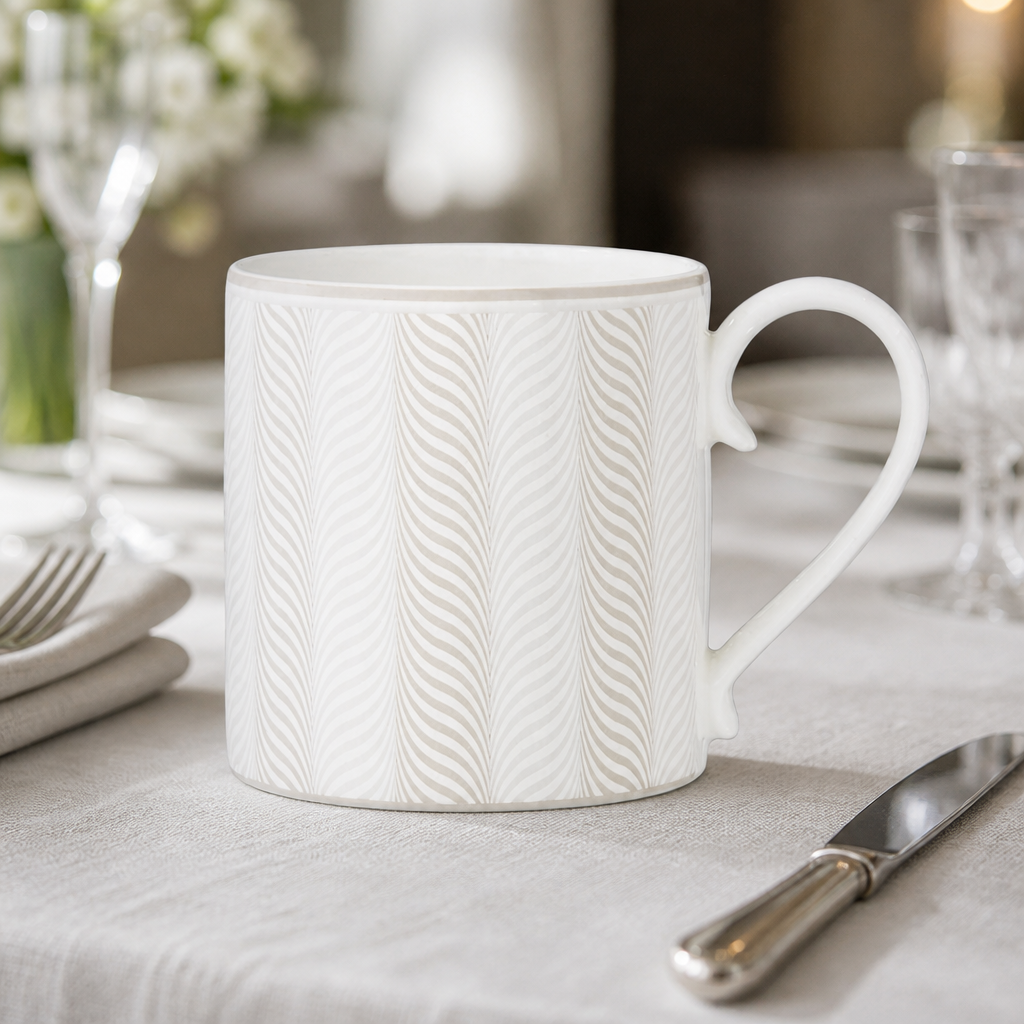 Set of 12 Commercial Coupe Mugs 350ml in Taupe
