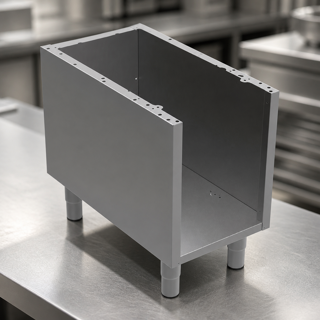 Stainless Steel 400mm Closed Stand with Adjustable Feet