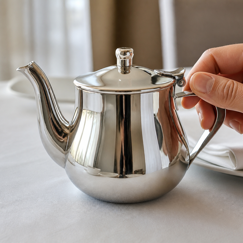 Commercial Stainless Steel Teapot 400ml with precision pouring spout